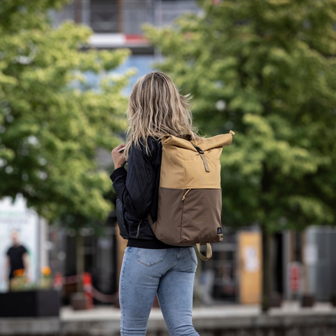 Retro-Rucksack mit Rolltop