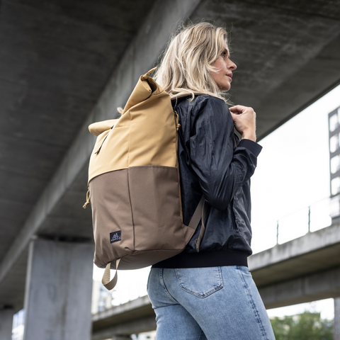 Retro-Rucksack mit Rolltop